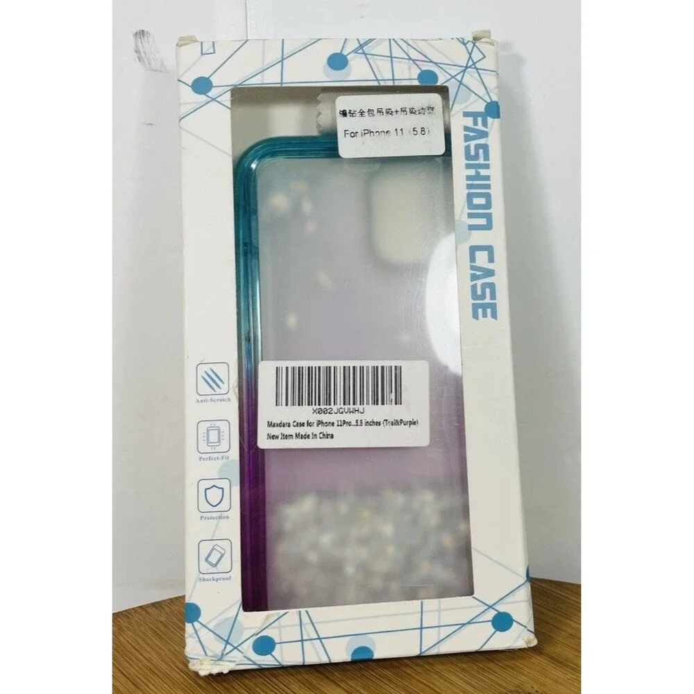 iPhone 11 Purple& Cyan with Purple glitter case brand new